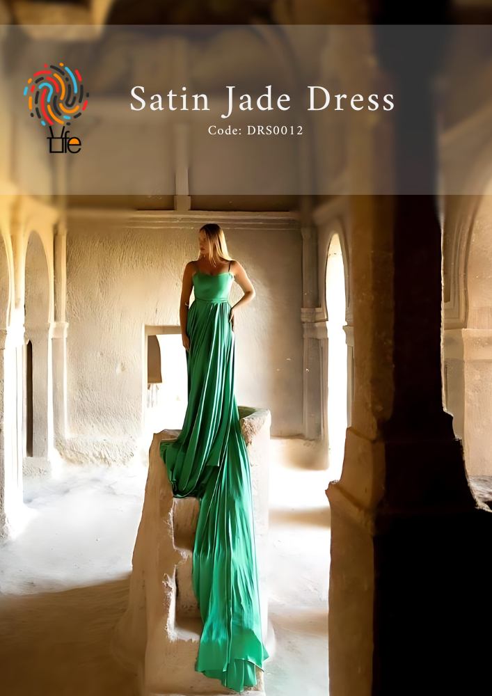 Satin Jade Dress